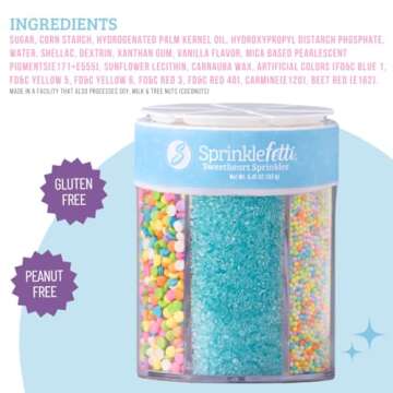 Sweets Indeed Easter Sprinkles, Spring Edible Sprinkle Mix, Heart Shapes, Jimmies, Perfect for Cake Decorations, Baking, Ice Cream, Cookies, Cupcake Topper (Easter)