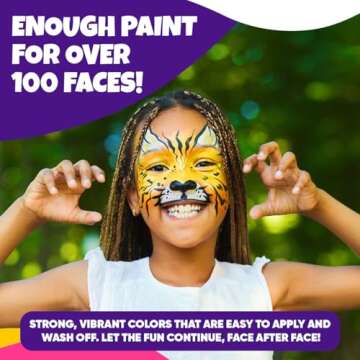 Blue Squid Face Painting Kit for Kids – 24 Colors 160pc Face Paint Kit, Hair Chalk, Stencils, Skin Safe, Non Toxic Face Painting Kit for Kids Halloween Makeup Kit