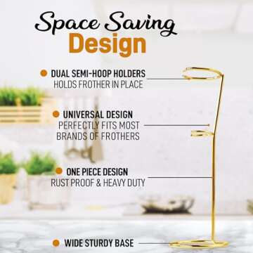 Zulay Kitchen Original Frother Stand for Milk Frothers - Heavy Duty, Premium Milk Frother Holder for...