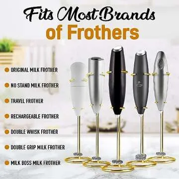 Zulay Kitchen Original Frother Stand for Milk Frothers - Heavy Duty, Premium Milk Frother Holder for Multiple Types of Handheld Frothers (Gold)