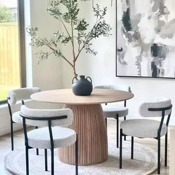 DREAMODERN Round Dining Table for 4-6 - Stylish & Durable