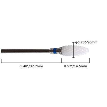 MZCMSL Medium Grit Ceramic Drill Bit,White Ceramic Cone File Bit, 3/32 Flame Style Gel Nail Polish Removing Nail Art Tool