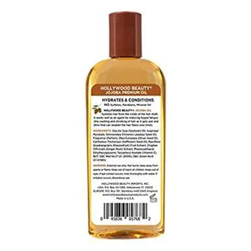 Hollywood Beauty Jojoba Hair Oil, 8oz Bottle, Light Non Greasy, Hydrates & Conditions Hair, Soothes ...