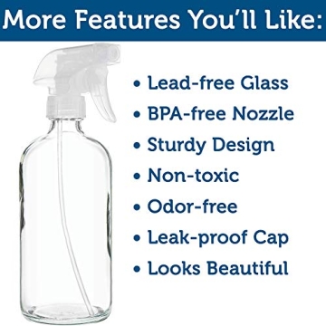 Sally's Organics® 16 oz Glass Spray Bottles - Eco-Friendly 2 Pack