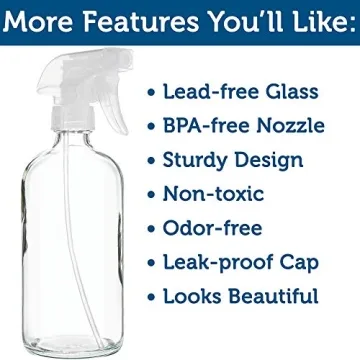 Sally's Organics® 16 oz Glass Spray Bottles - Eco-Friendly 2 Pack