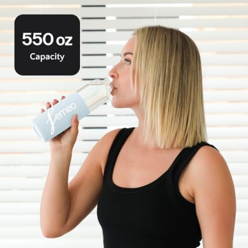Femeo® 18oz Eco-Friendly Glass Water Bottle
