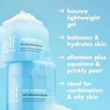 e.l.f. SKIN Holy Hydration! Gel-Yeah Moisturizer, Lightweight Moisturizer For Plump, Hydrated Skin, ...