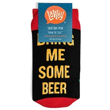 Lavley If You Can Read This, Bring Me Funny Socks - Novelty Gifts for Men, Women and Teens (US, Alpha, One Size, Regular, Regular, Beer)