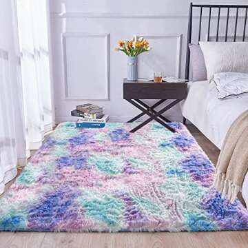 Luxurious Shaggy Faux Fur Area Rug - Soft, Colorful, Durable