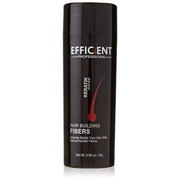 EFFICIENT Keratin Hair Building Fibers, Hair Loss Concealer Net Wt. 28gm / 0.98 oz (Black)