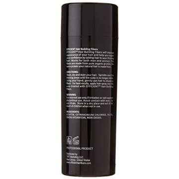 EFFICIENT Keratin Hair Building Fibers, Hair Loss Concealer Net Wt. 28gm / 0.98 oz (Black)