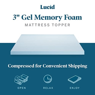 Comfortable Lucid 4-Inch Gel-Infused Memory Foam Topper