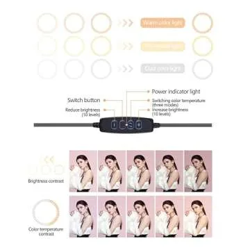 Diva Ring Light Super Nova 18" Dimmable w/ 6' Stand - Professional Studio Lighting Kit for YouTube, Facebook Live, Twitch, Photography, and Beauty Blogging