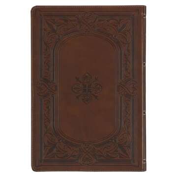 KJV Study Bible, Large Print King James Version Holy Bible, Thumb Tabs, Ribbons, Faux Leather Toffee...