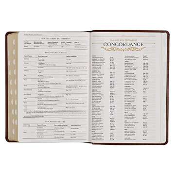 KJV Study Bible, Large Print King James Version Holy Bible, Thumb Tabs, Ribbons, Faux Leather Toffee Brown Framed Art Nouveau Debossed (KJV Study Editions LP)