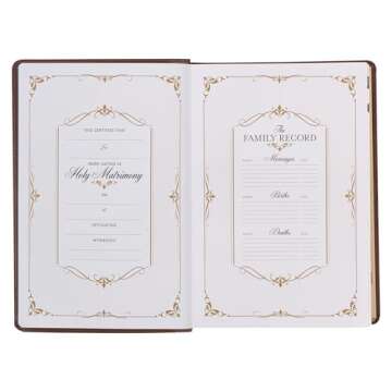 KJV Study Bible, Large Print King James Version Holy Bible, Thumb Tabs, Ribbons, Faux Leather Toffee Brown Framed Art Nouveau Debossed (KJV Study Editions LP)