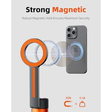 TODI 65" Magnetic Tripod for iPhone with Remote, Selfie Stick for iPhone Magsafe, Cell Phone Tripod ...