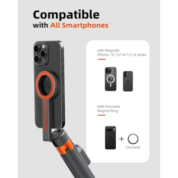 TODI 65" Magnetic Tripod with Remote for iPhone