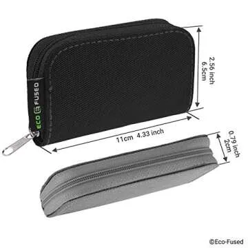 Eco-Fused Memory Card Case - Fits up to 22x SD, SDHC, Micro SD, Mini SD and 4X CF - Holder with 22 Slots (Black & Grey / 22 Slots - 2 Pack)