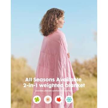 Uttermara Weighted Blanket - Queen Size 15lb for Year-Round Comfort