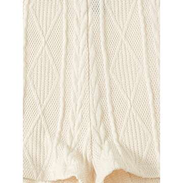 Verdusa Women's 2 Piece Outfit Textured Crop Tank Top and Skinny Short Sets Beige XS