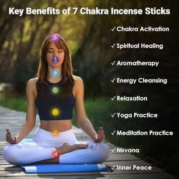 Simply Vedic 7 Chakra Incense Sticks Variety Pack with Holder, Set of 7 (140 Sticks) for Chakra Activation, Healing, Meditation, Yoga, Rituals, Aromatherapy, Energy Cleansing, Natural Handmade Incense