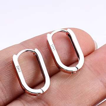 LUTER S925 Sterling Silver Hoop Earrings for Women