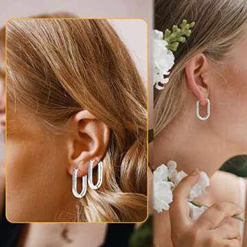 LUTER S925 Sterling Silver Hoop Earrings for Women