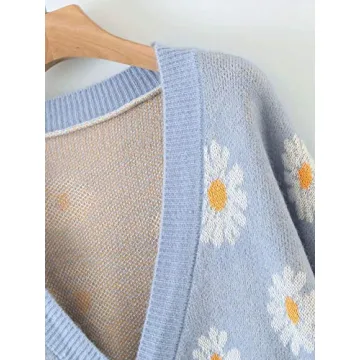Floral Knitted Sweater Cardigan for Stylish Women