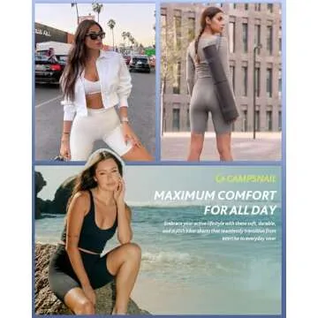 CAMPSNAIL 4 Pack Women's Biker Shorts with Pockets