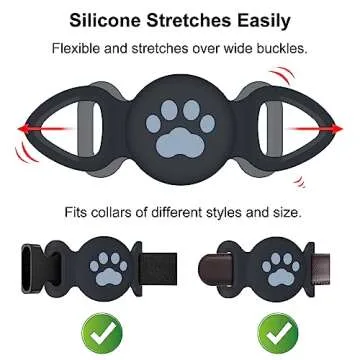SZJCLTD Waterproof AirTag Dog Collar Holder 2 Pack, Protective Silicone Case for Pets