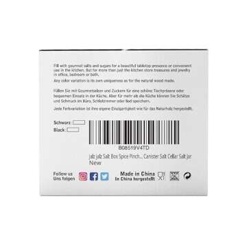 Elegant Jalz Salt Box with Marble Base and Wood Lid