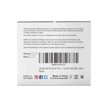 Elegant Jalz Salt Box with Marble Base and Wood Lid