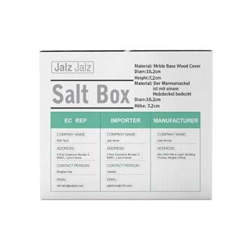 Elegant Jalz Salt Box with Marble Base and Wood Lid
