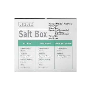 Elegant Jalz Salt Box with Marble Base and Wood Lid