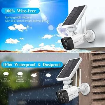 OOSSXX Solar Outdoor Wireless Security Camera System - 2-Way Audio
