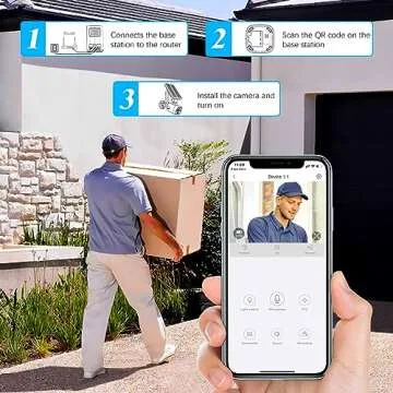 OOSSXX Solar Outdoor Wireless Security Camera System - 2-Way Audio