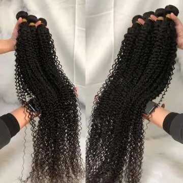 JARAMA Curly Bundles Human Hair 22 24 26 Inch 100% Brazilian Kinky Curly Human Hair Bundles 12A Unpr...