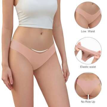 DEANGELMON Women Seamless Bikini Cheeky Underwear - Invisible No Show Panties