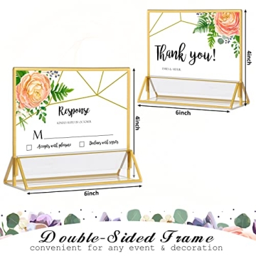 Gold Clear Acrylic Sign Holders 24 Pack for Events