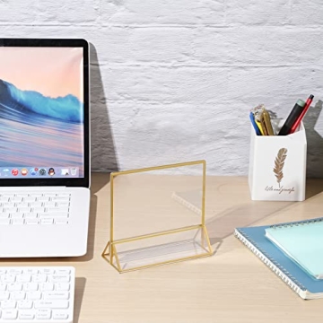 Gold Clear Acrylic Sign Holders 24 Pack for Events