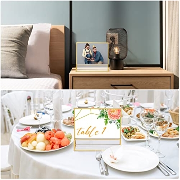 Gold Clear Acrylic Sign Holders 24 Pack for Events