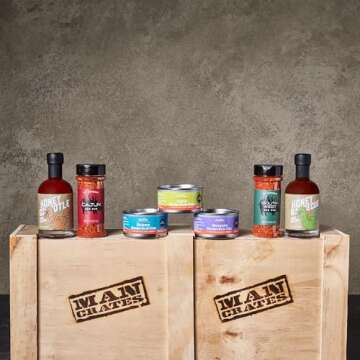 Man Crates Pit Master Barbecue Crate – The Ultimate BBQ Gift for Men – Includes Meat Claws, Barbecue Rub, Sauces, Leather Gloves & More – Ships in A Sealed Wooden Crate with A Laser-Etched Crowbar