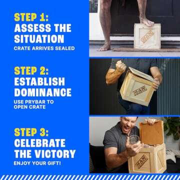 Man Crates Pit Master Barbecue Crate – The Ultimate BBQ Gift for Men – Includes Meat Claws, Barbecue Rub, Sauces, Leather Gloves & More – Ships in A Sealed Wooden Crate with A Laser-Etched Crowbar