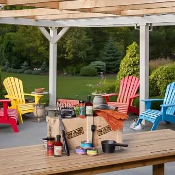 Man Crates Pit Master Barbecue Crate – The Ultimate BBQ Gift for Men – Includes Meat Claws, Barbecue Rub, Sauces, Leather Gloves & More – Ships in A Sealed Wooden Crate with A Laser-Etched Crowbar