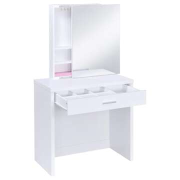 Chic 3-Piece Contemporary Vanity Set with Jewelry Storage