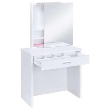 Chic 3-Piece Contemporary Vanity Set with Jewelry Storage