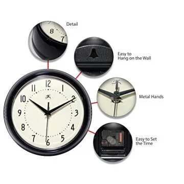 Infinity Instruments Retro Redux Silent Wall Clock