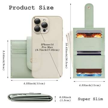 GEEAD Small Wallets for Women Slim Bifold Credit Card Holder Minimalist Zipper Coin Pocket