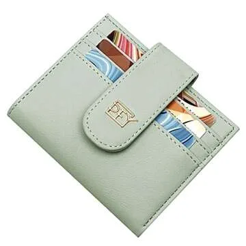 GEEAD Small Wallets for Women Slim Bifold Credit Card Holder Minimalist Zipper Coin Pocket